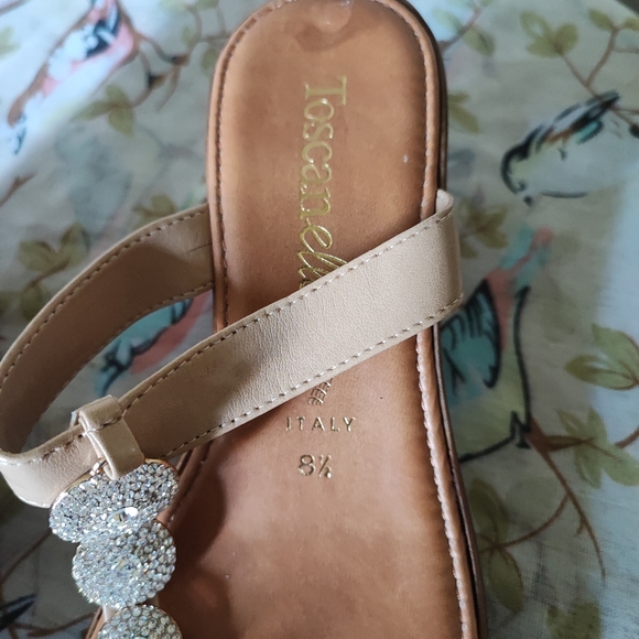 Toscanella Dazzler Italian Rhinestone Wedges Size 8.5 8 1/2 Made in Italy - Picture 5 of 10